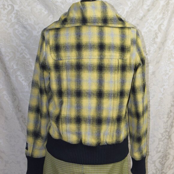 90’s Le Chateau Yellow Plaid Bomber Jacket - Picture 4 of 16